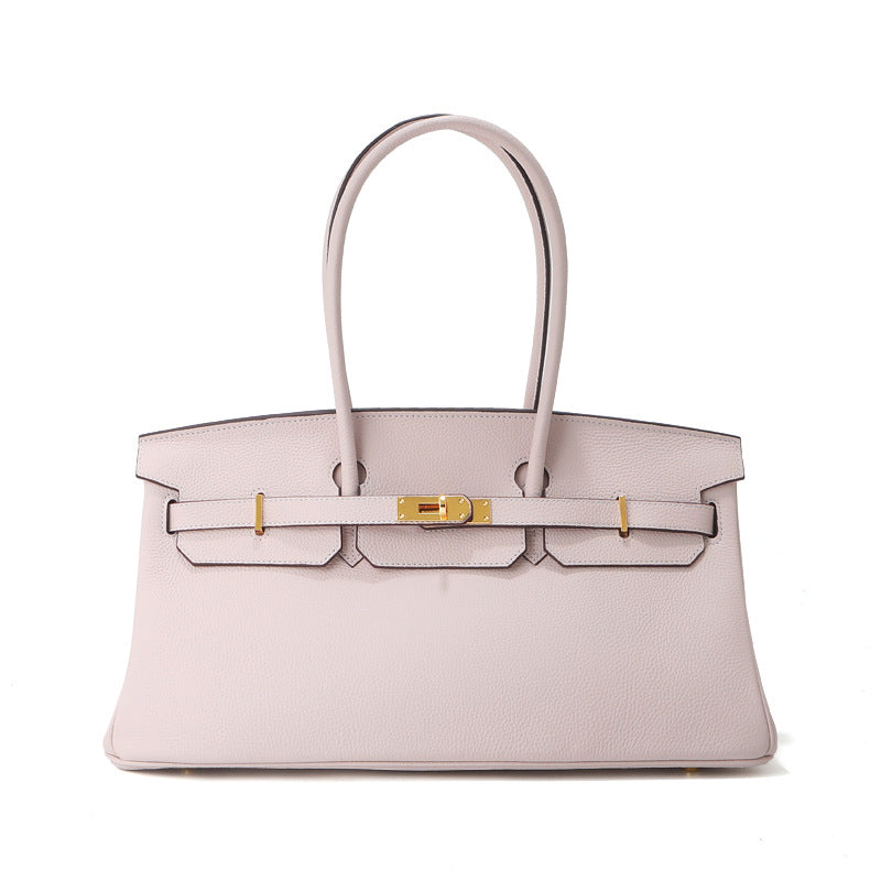 Sac baguette Jane – 40 cm en cuir véritable grainé 