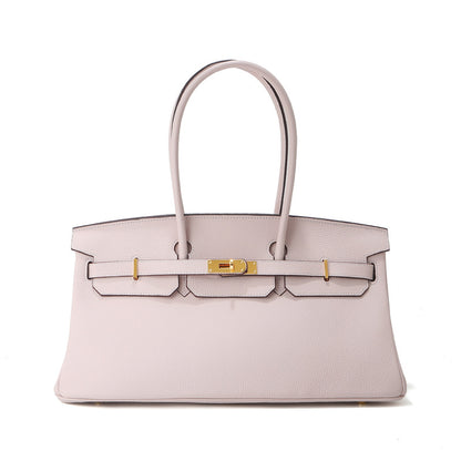 Sac baguette Jane – 40 cm en cuir véritable grainé 