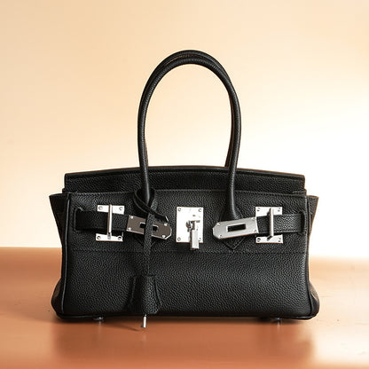 Jane Shoulder – Bolsa Estruturada em Couro Genuíno Pebbled