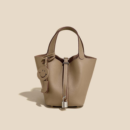 Sac seau Camille en cuir de vachette pleine fleur