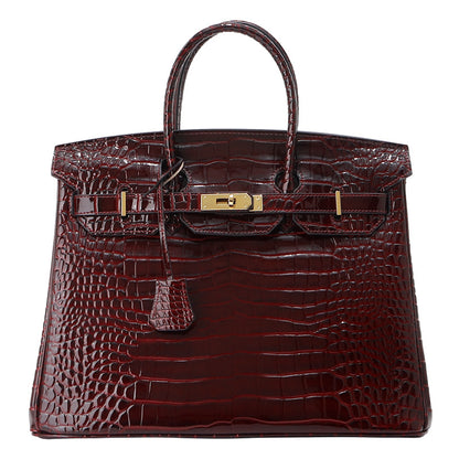 Jane Croco – Sac structuré en cuir véritable à texture crocodile