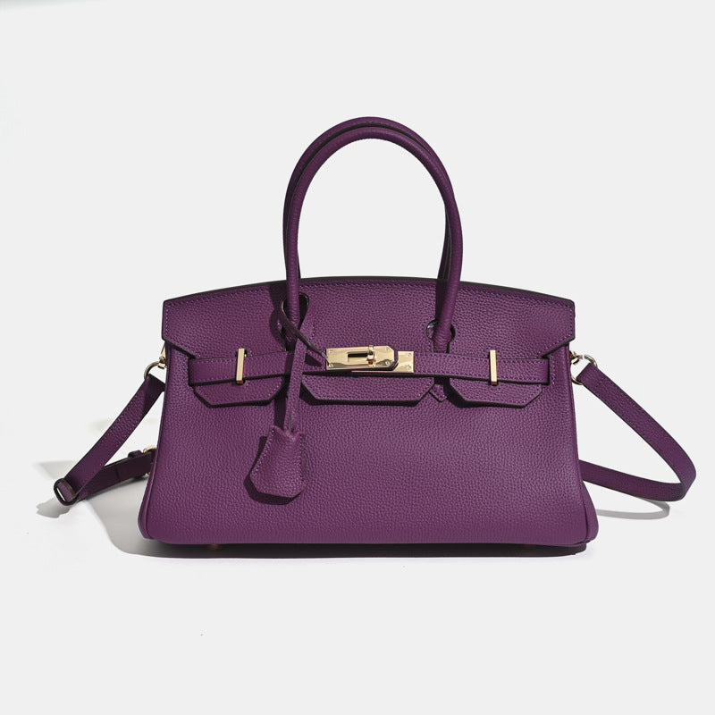 Sac bandoulière Jane 29 cm – Sac structuré en cuir grainé véritable