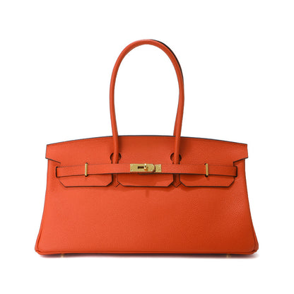 Sac baguette Jane – 40 cm en cuir véritable grainé 
