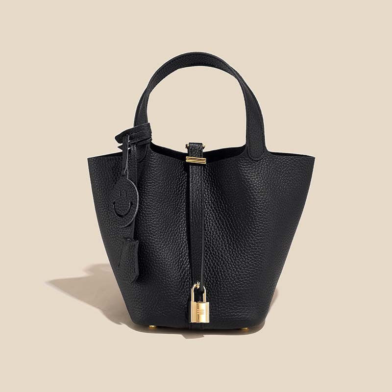 Sac seau Camille en cuir de vachette pleine fleur