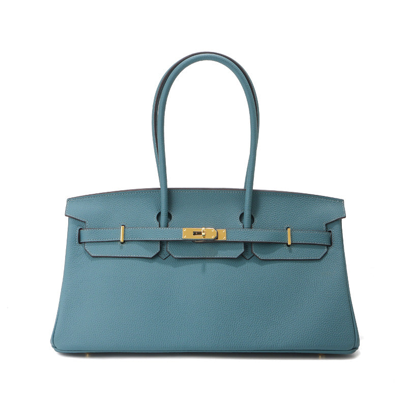 Sac baguette Jane – 40 cm en cuir véritable grainé 