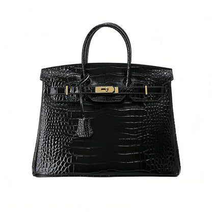 Jane Croco – Sac structuré en cuir véritable à texture crocodile