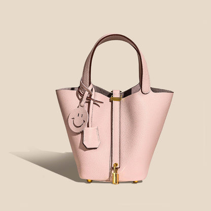 Sac seau Camille en cuir de vachette pleine fleur