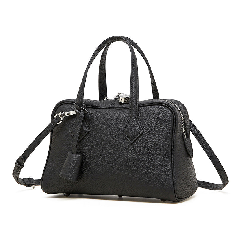Sac Victoria en cuir véritable grainé