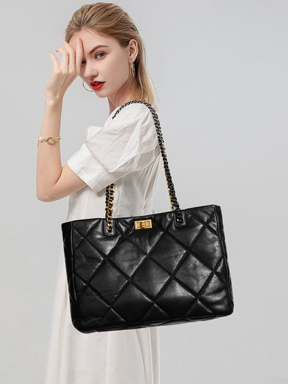 Aurora Chain Tote – Bolsa em Couro Genuíno