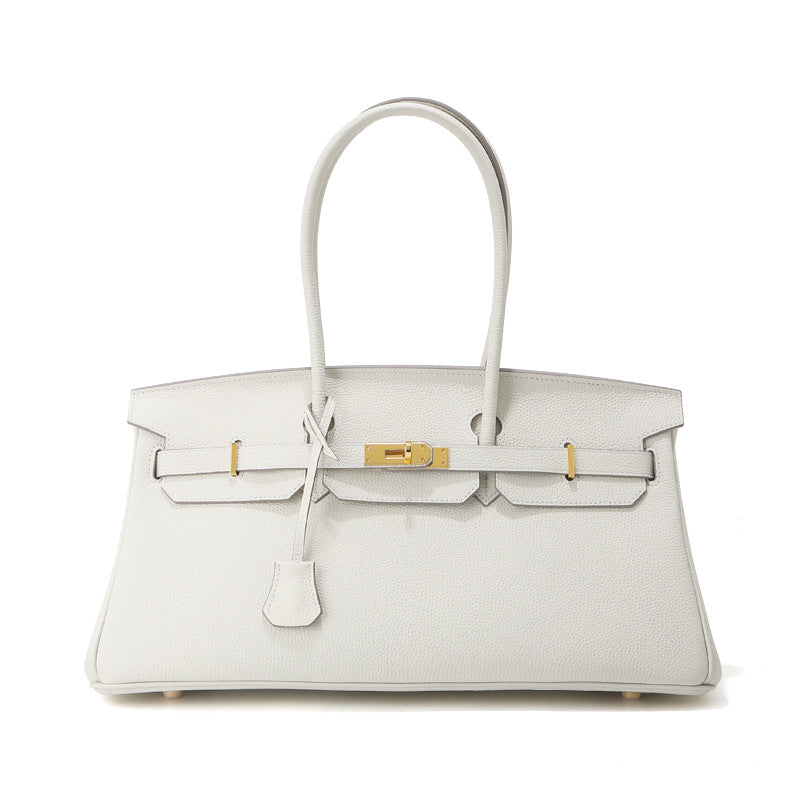 Sac baguette Jane – 40 cm en cuir véritable grainé 