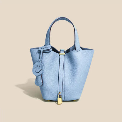 Sac seau Camille en cuir de vachette pleine fleur