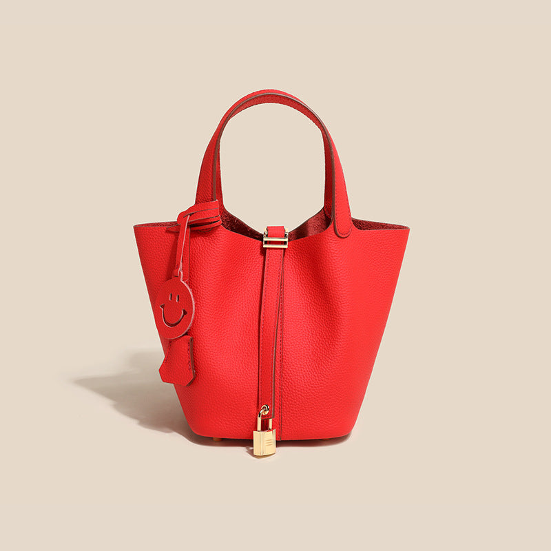 Sac seau Camille en cuir de vachette pleine fleur