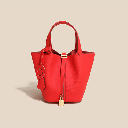 Sac seau Camille en cuir de vachette pleine fleur