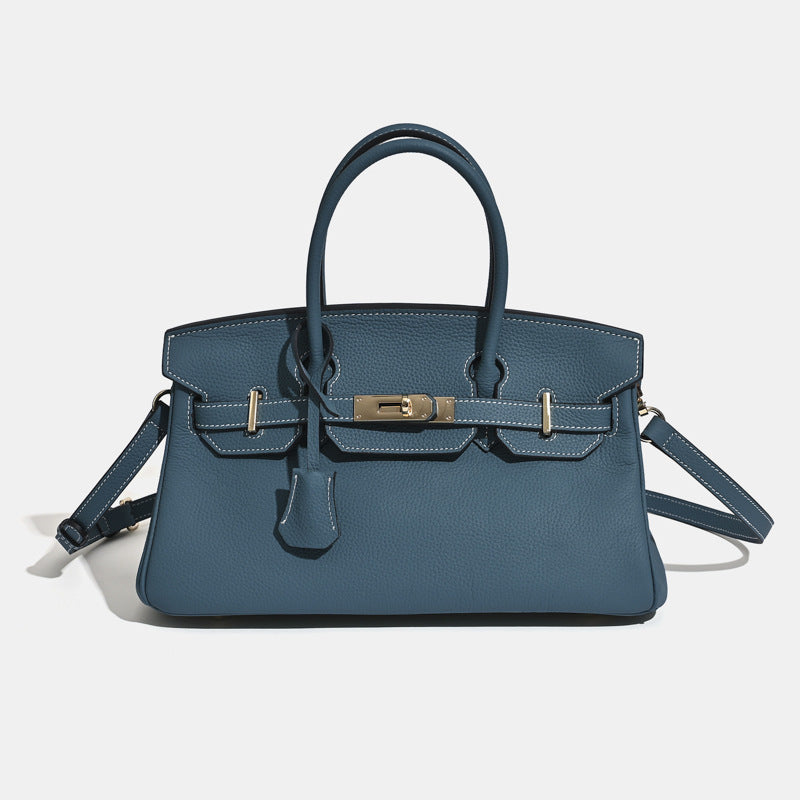 Sac bandoulière Jane 29 cm – Sac structuré en cuir grainé véritable