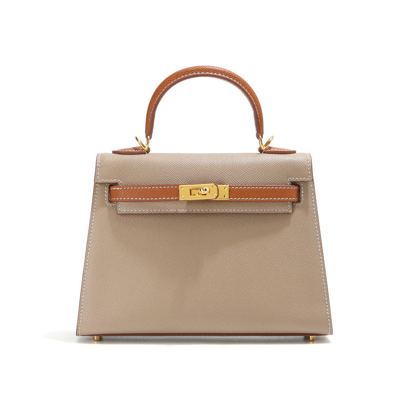 Grace Duo  – Bolsa Estruturada em Couro Genuíno Pebbled ( 22 CM e 25 CM )