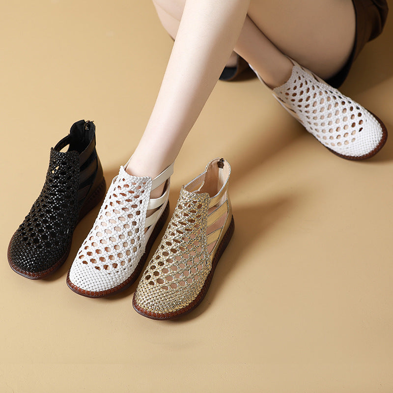 Bottine sandale RAFEZZI Cléopâtre - Confortable et élégante (Cuir véritable)