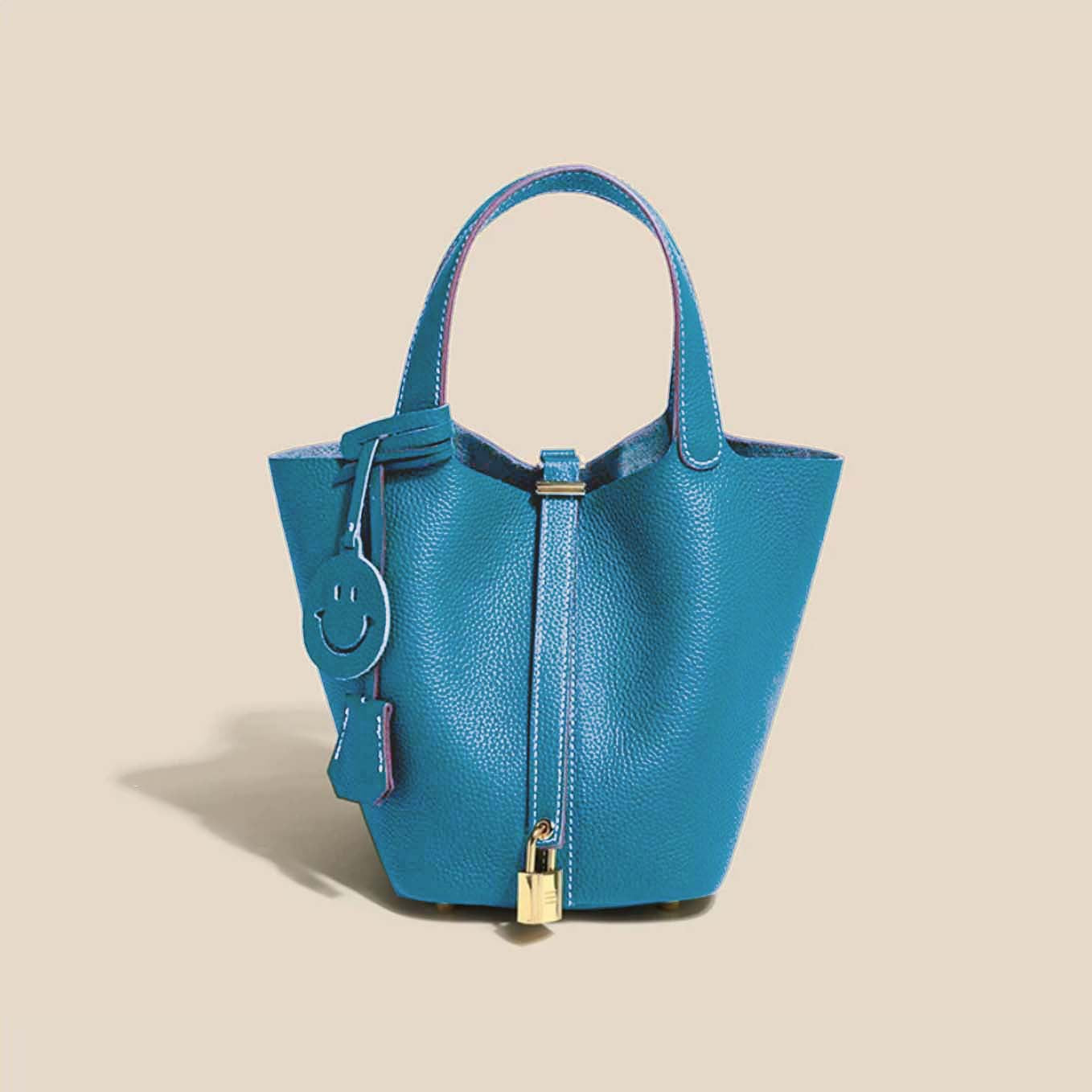 Sac seau Camille en cuir de vachette pleine fleur