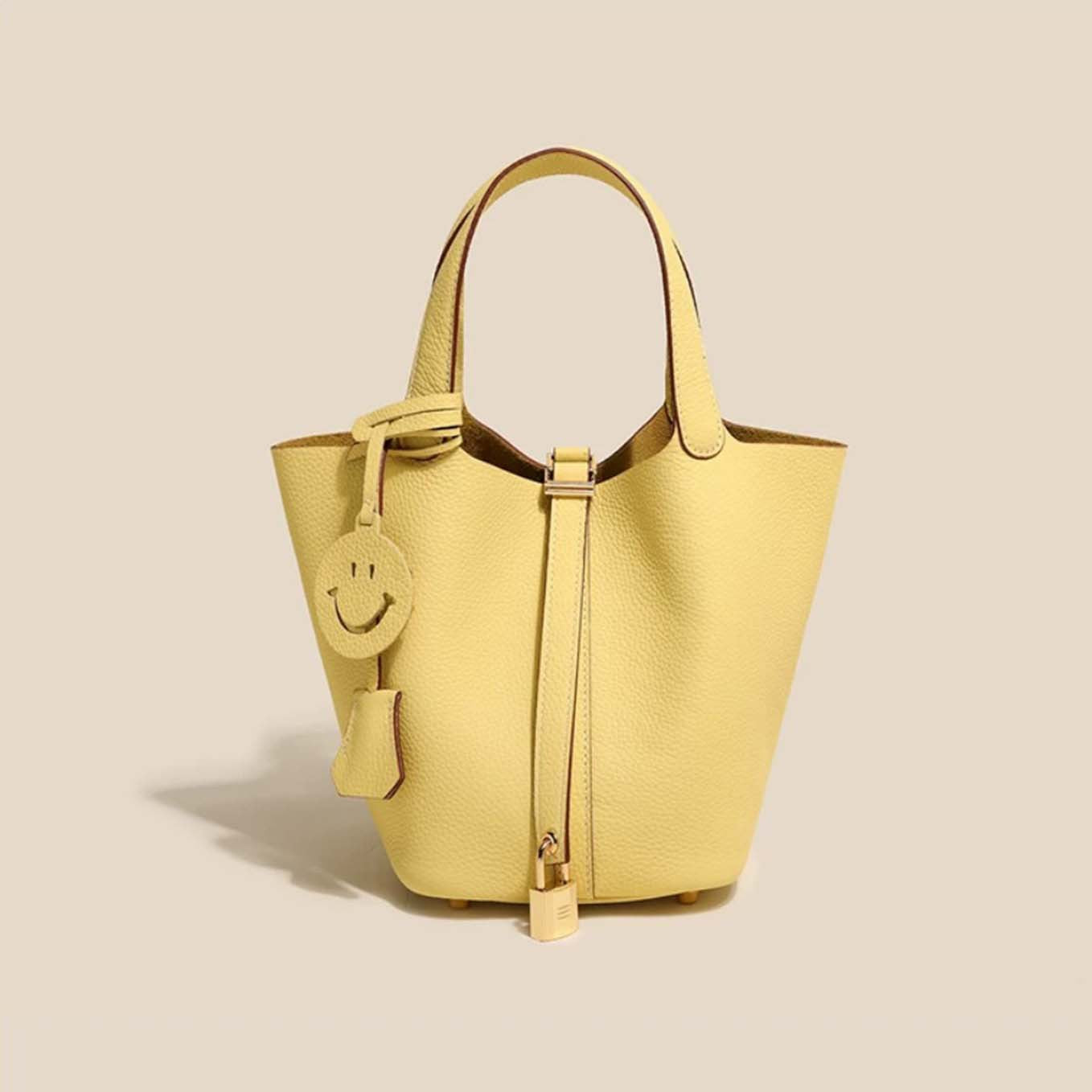 Sac seau Camille en cuir de vachette pleine fleur