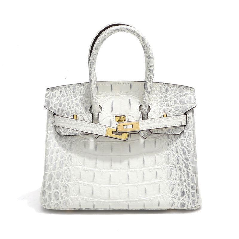 Sac Jane Croco Himalaya – 30 cm en cuir véritable 