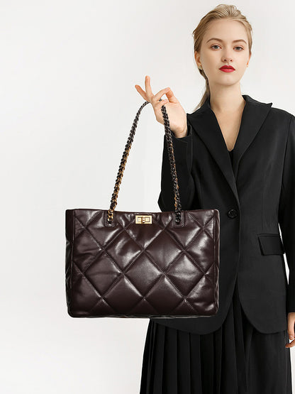 Aurora Chain Tote – Bolsa em Couro Genuíno