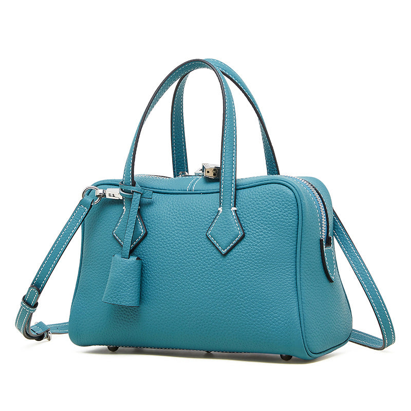 Sac Victoria en cuir véritable grainé