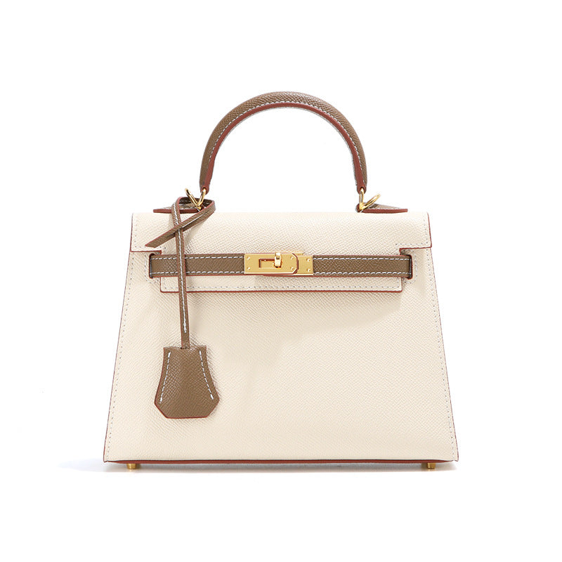 Grace Duo  – Bolsa Estruturada em Couro Genuíno Pebbled ( 22 CM e 25 CM )