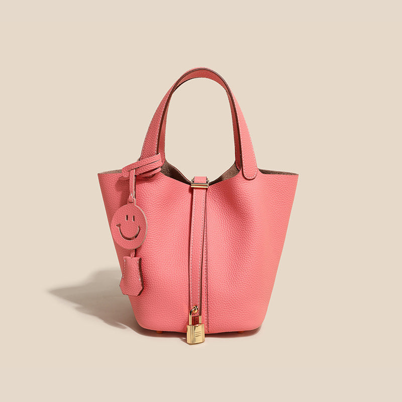 Sac seau Camille en cuir de vachette pleine fleur