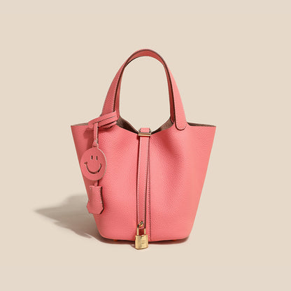 Sac seau Camille en cuir de vachette pleine fleur