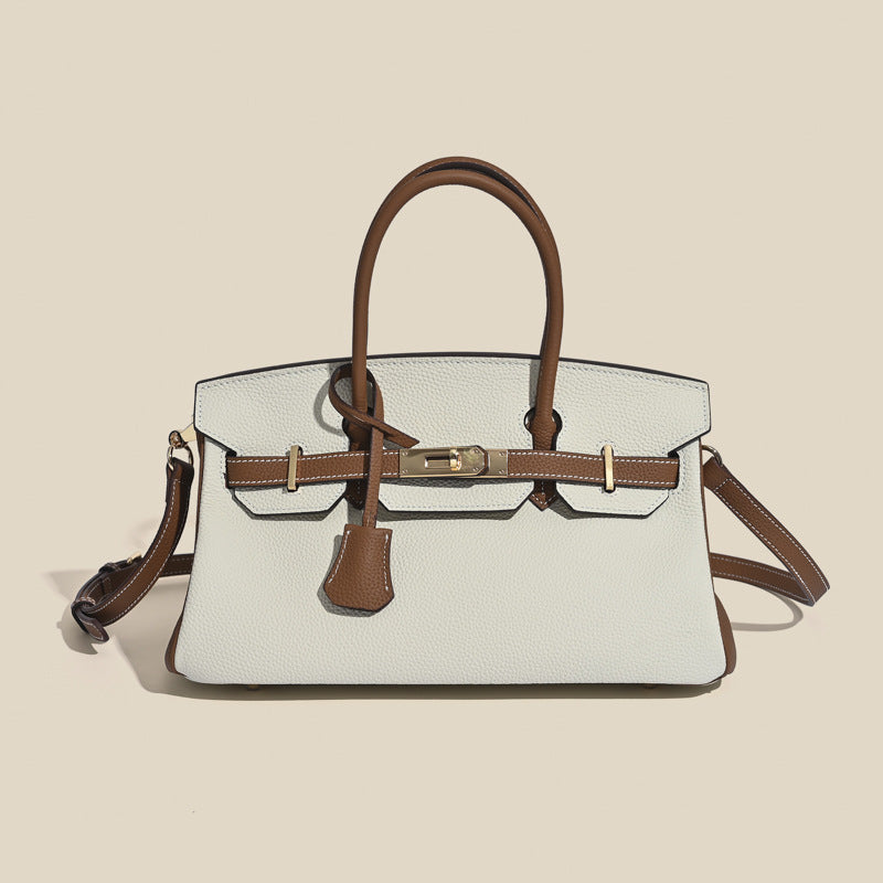 Sac bandoulière Jane 29 cm – Sac structuré en cuir grainé véritable