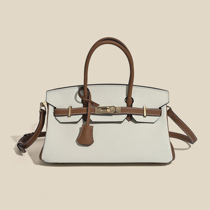Sac bandoulière Jane 29 cm – Sac structuré en cuir grainé véritable