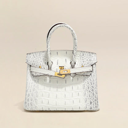 Sac Jane Croco Himalaya – 30 cm en cuir véritable 
