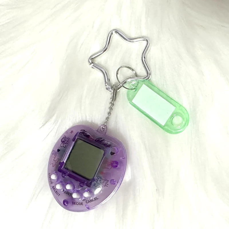 Porte-clés console de jeux arc-en-ciel coréen tendance Kawaii Harajuku Charm Y2K Cadenas cœur cristal DIY Pendentif porte-clés vintage