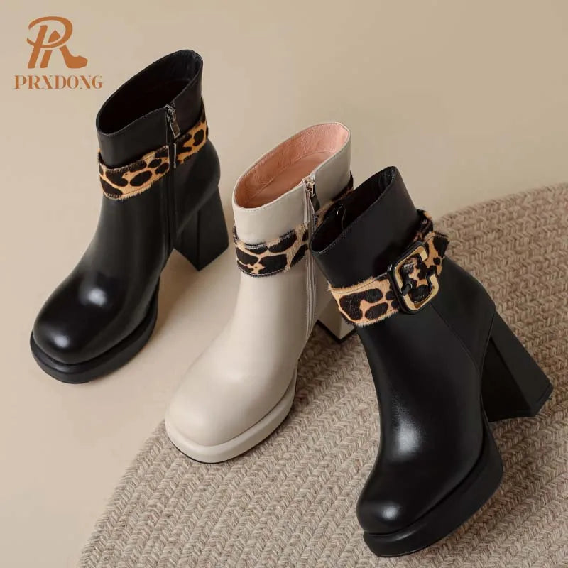 Bottes élégantes en cuir véritable Grace Daux