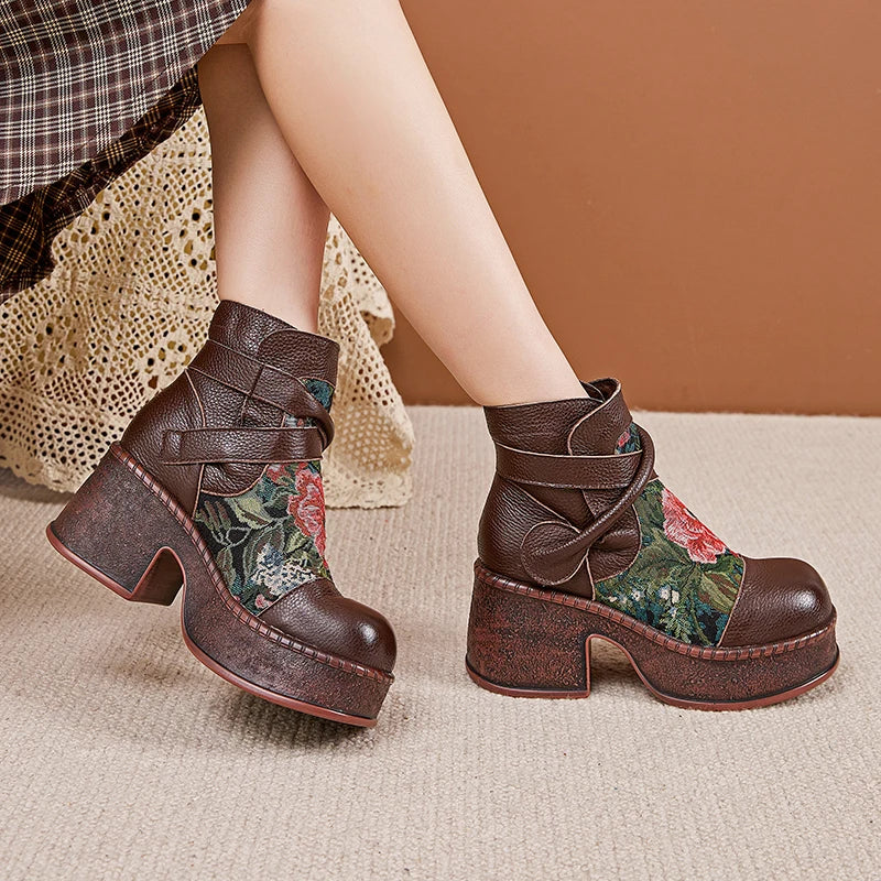 Bottes de moto pour femmes GKTINOO en cuir véritable avec fermeture éclair