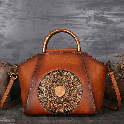 Mala Shell Íris Vintage – Em Couro Curtido Vegetal Premium