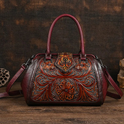 Mala Tote Amélia Vintage – Acabamento Floral de Alta Qualidade