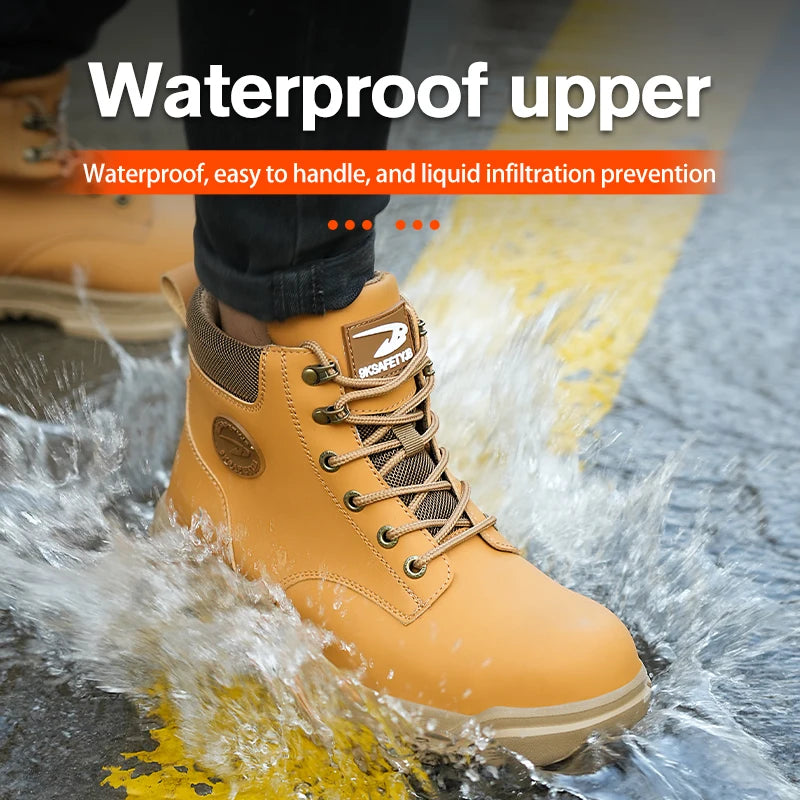 IronShield Pro – Botas de Segurança Impermeáveis com Biqueira de Aço
