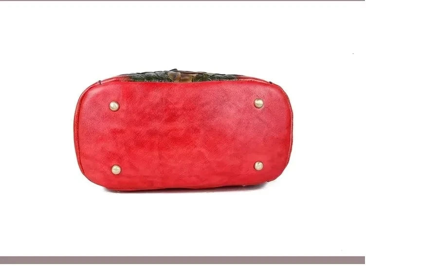 Sac à dos Matilde Vintage à motif floral – Fabriqué en cuir véritable de première qualité 