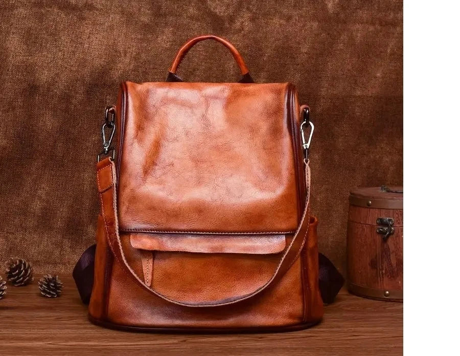 Sac à dos vintage Valeria – Fabriqué en cuir véritable de première qualité