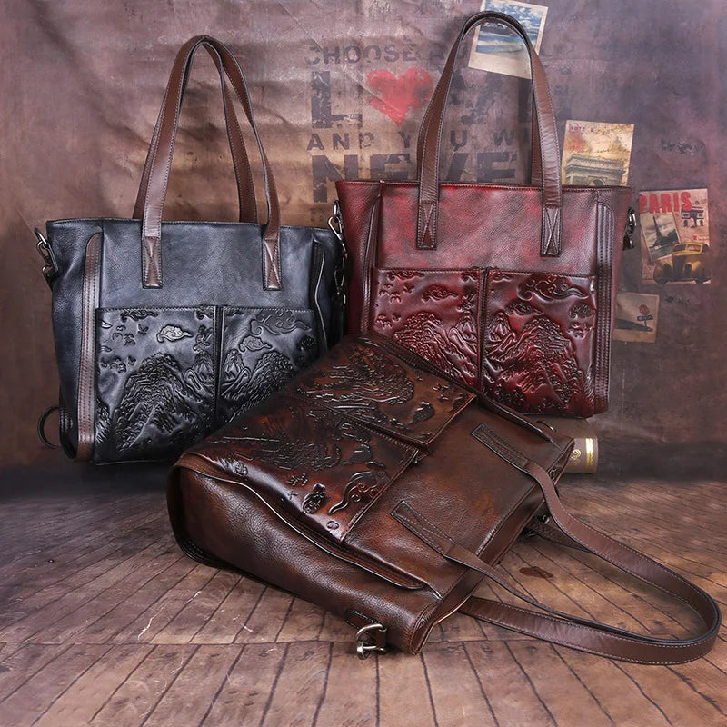 Mala Tote Victoria Vintage – Em Couro Genuíno Premium