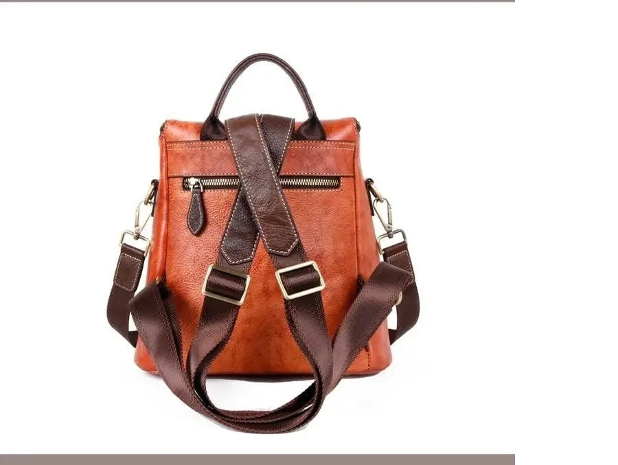 Sac à dos Matilde Vintage à motif floral – Fabriqué en cuir véritable de première qualité 