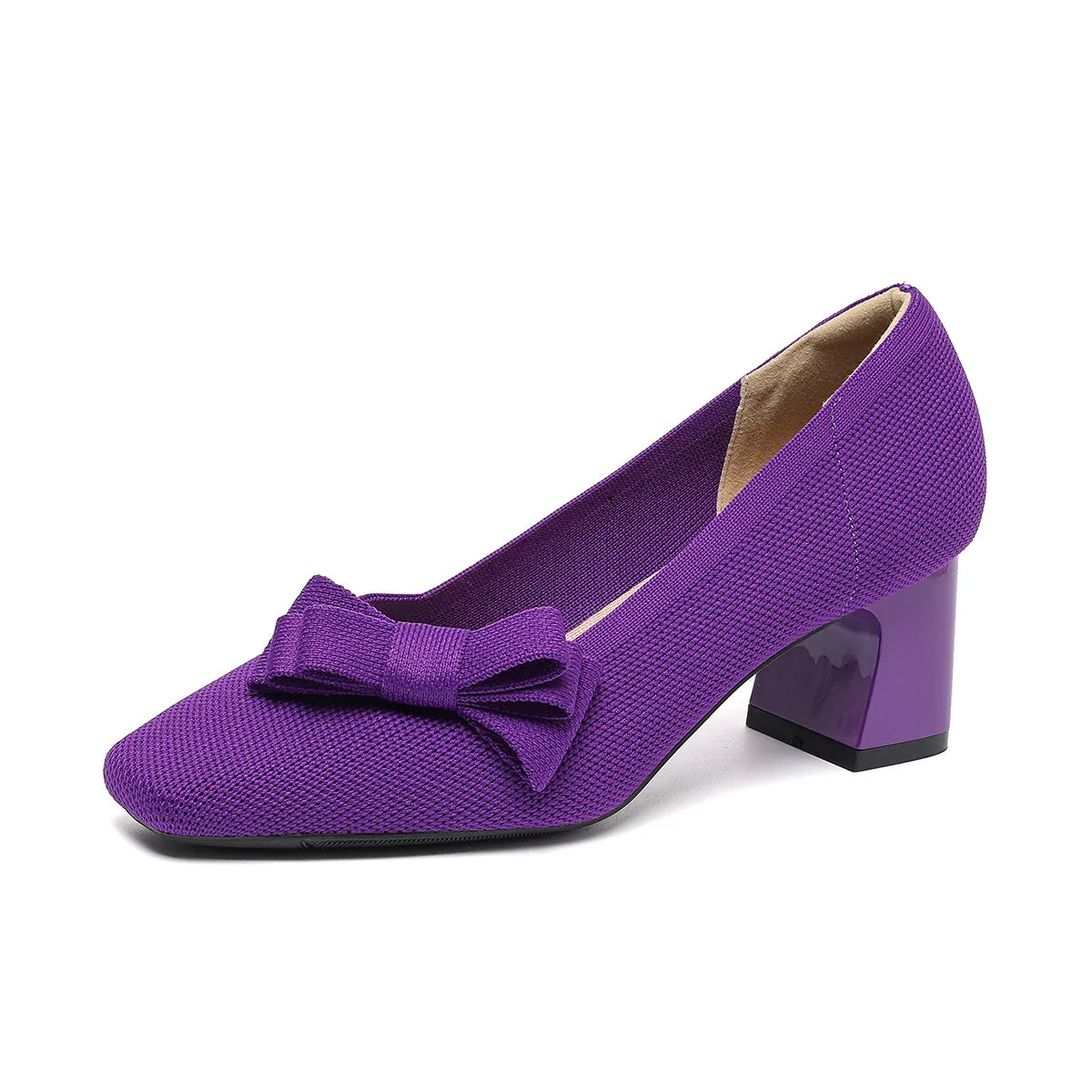 Amélia Violet - Sapato de Salto Médio com Laço Elegante