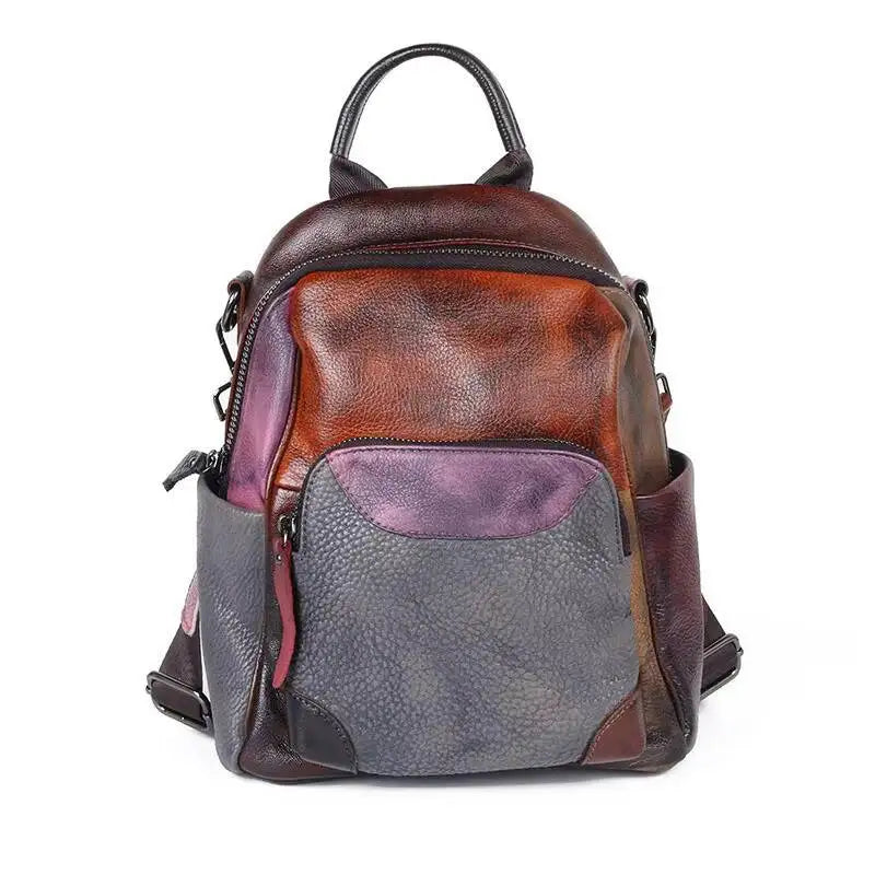 Sac à dos Diana Vintage Patchwork – Fabriqué en cuir véritable de première qualité