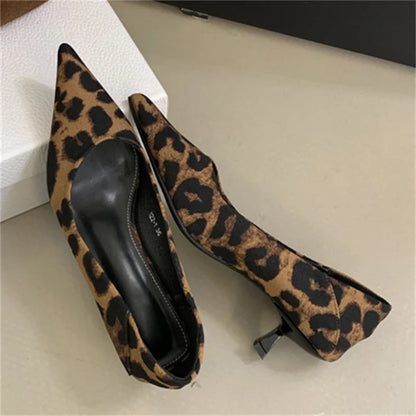Savannah Leopard – Sapatos Elegantes de Salto Fino