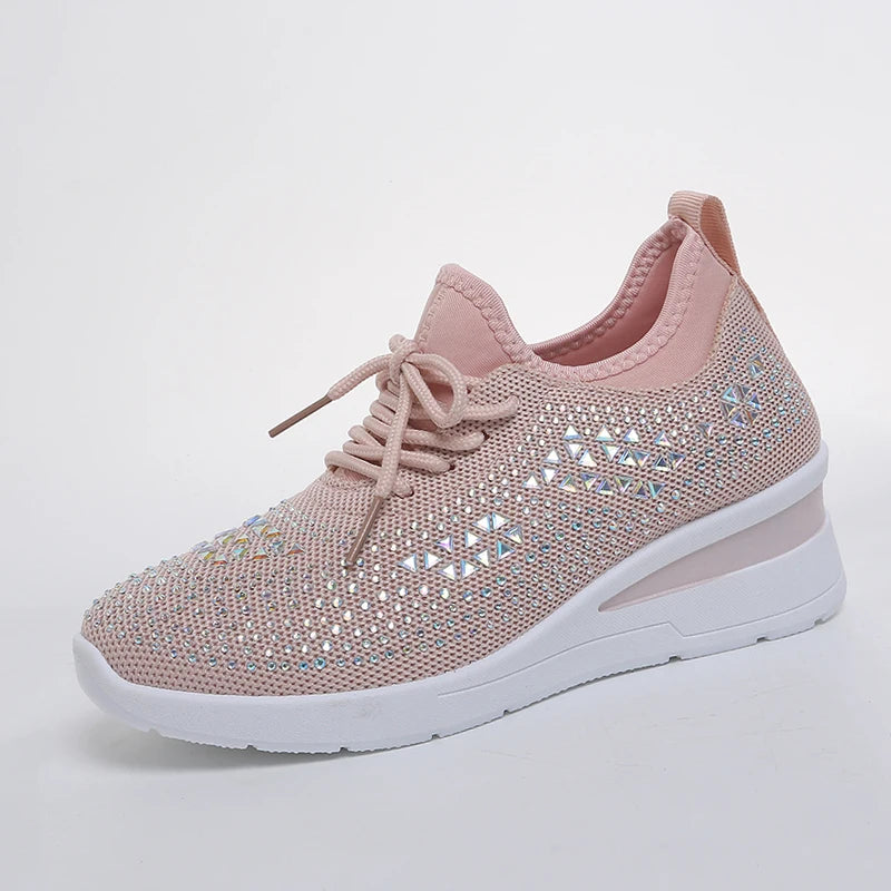 Lumière – Sapatos de Mulher com Cristais e Sola Elevada