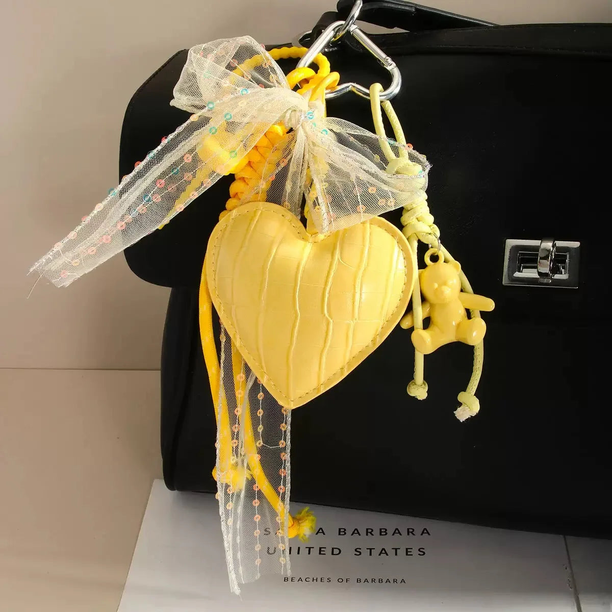 Nouveau produit : pendentif croissant en forme de caneton rôti d'été, accessoire pour sac à dos en forme de cœur, porte-clés