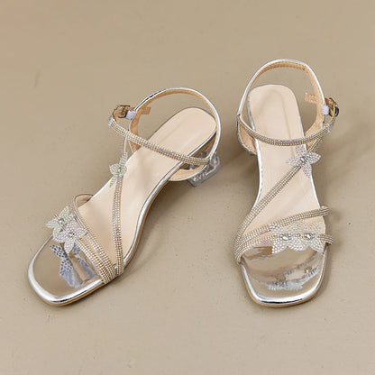 Celina Cristal – Sandálias de Salto Bloco