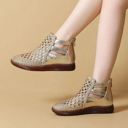 Bottine sandale RAFEZZI Cléopâtre - Confortable et élégante (Cuir véritable)