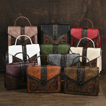 Sac carré vintage Elisa – Motif floral de haute qualité