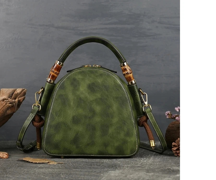 Sac coquillage oriental vintage Mei – Fabriqué en cuir véritable de qualité supérieure